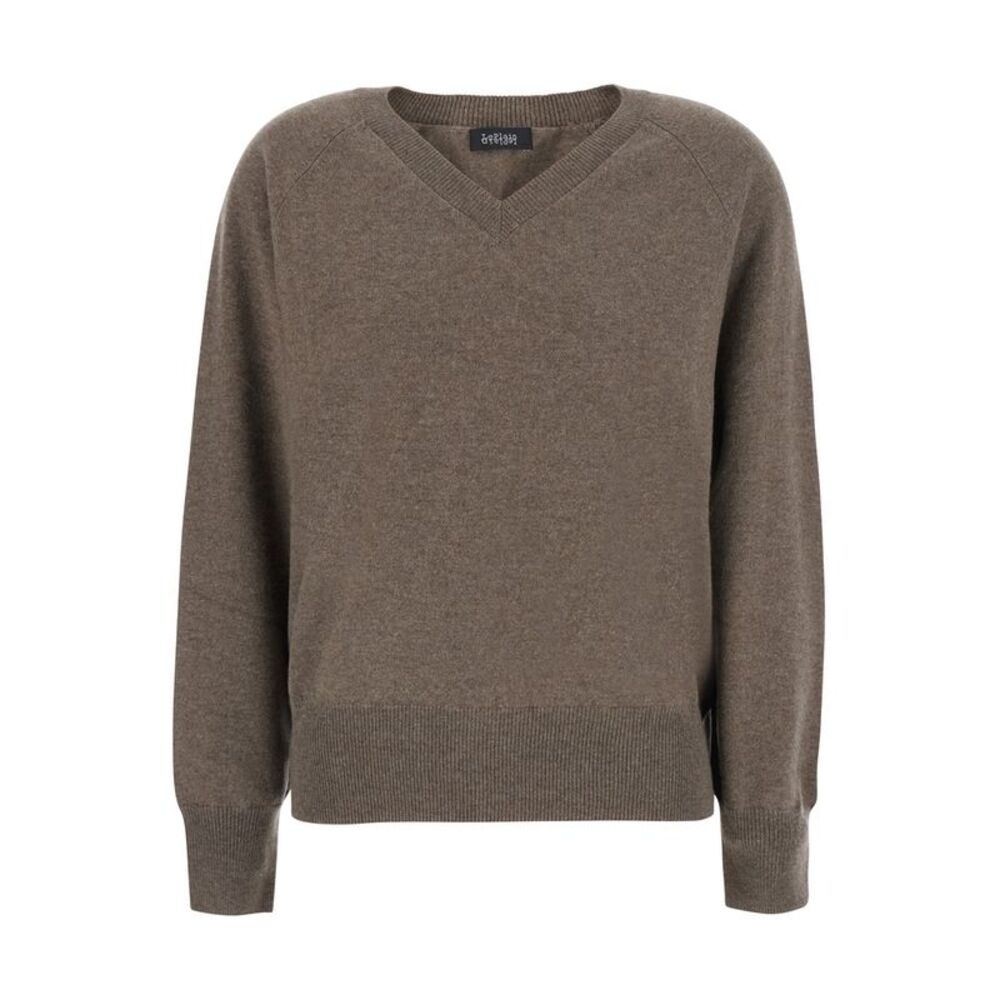 Leplain Women V Neck 12Gg Is A Unisex Brown Cashmere Sweater